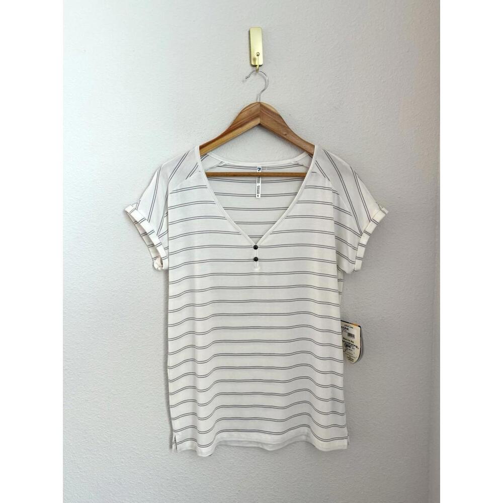 Kuhl NWT Women’s Small Lisette V Neck Stripe Stretch Soft UPF 50 T-shirt